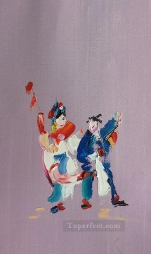 Opéra chinois au couteau 3 Peinture à l'huile
